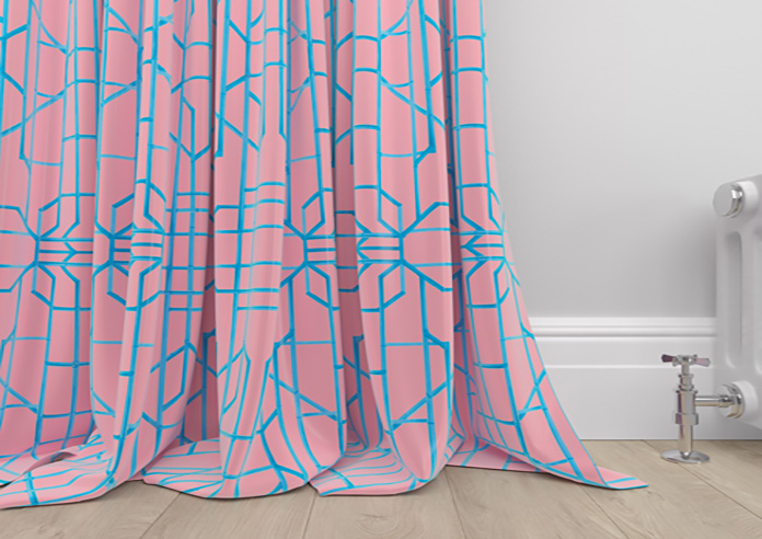 Bamboo Candy, Blue Pink - Made To Measure Curtains - Image 6
